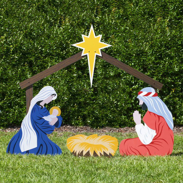 Large Classic Outdoor Nativity Set - Holy Family Set | Outdoor Nativity ...