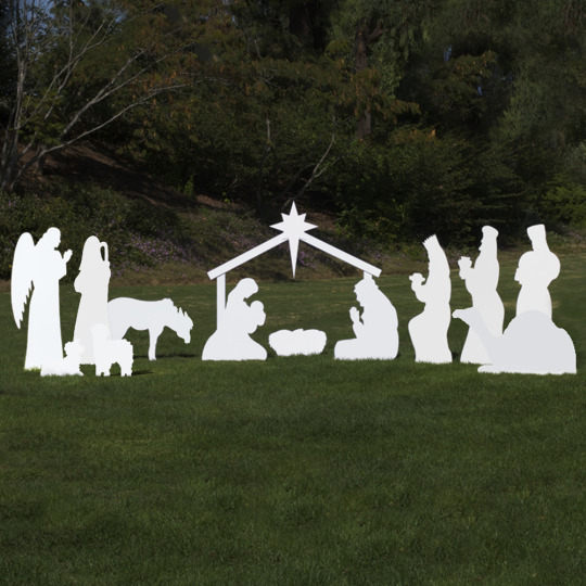 Large Silhouette Outdoor Nativity Set - Full Scene - Outdoor Nativity Store