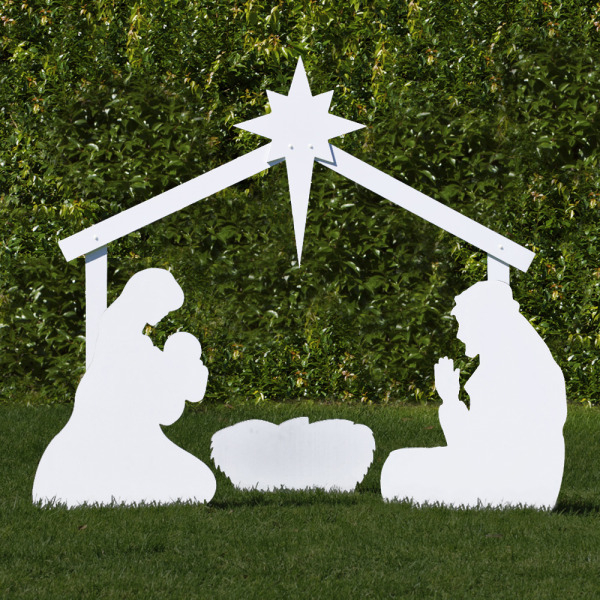 Large Silhouette Outdoor Nativity Set - Holy Family Set - Outdoor ...