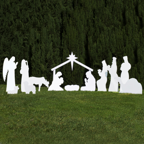 Silhouette Outdoor Nativity Set - Full Scene | Outdoor Nativity Store