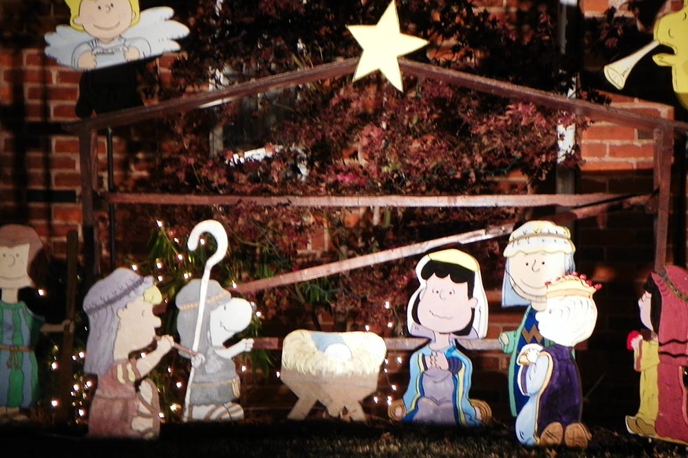 Charlie Brown outdoor nativity manger scene
