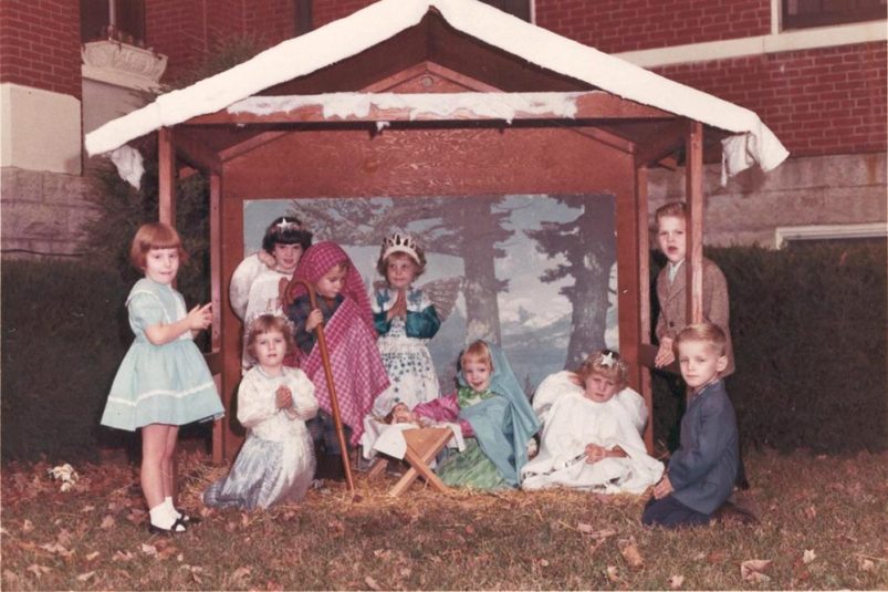 Children in manger scene