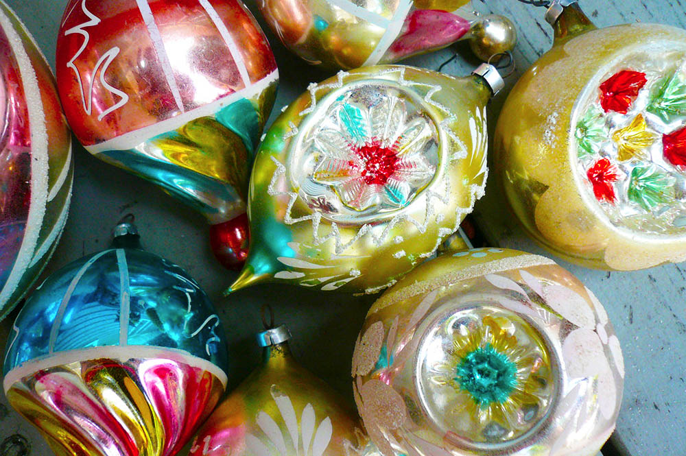 Retro 1960s Christmas Decorations Inspired Holiday Decor   Shiny Brite Christmas Ornaments 