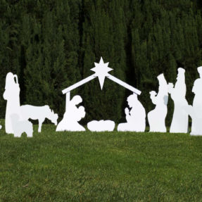 Outdoor Nativity Sets from White PVC Plastic